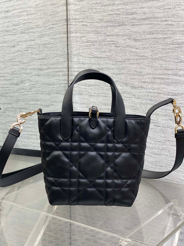 CD Toujours Vertical Small Built-In Lucky Charm Chain 18cm Black Lambskin