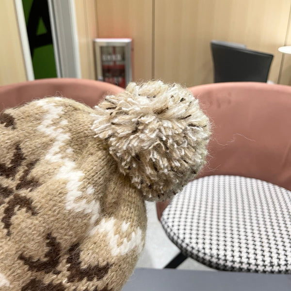 PRA 25 FAIR ISLE JACQUARD WOOL KNITTED WHITE HAT 822422