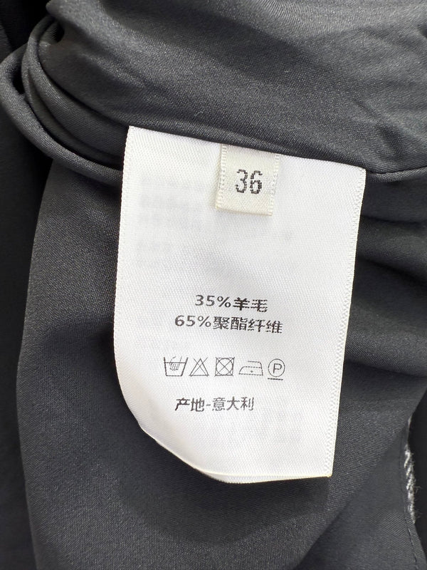 CD 25SS Long Dress With A Fabric Belt Gray Wool 306573