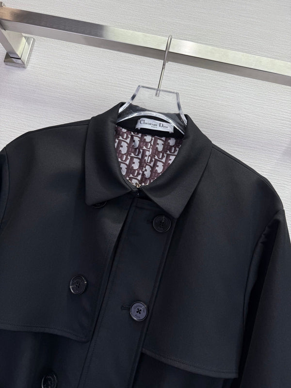 CD 25SS Long Trench Coat Black Cotton 306563