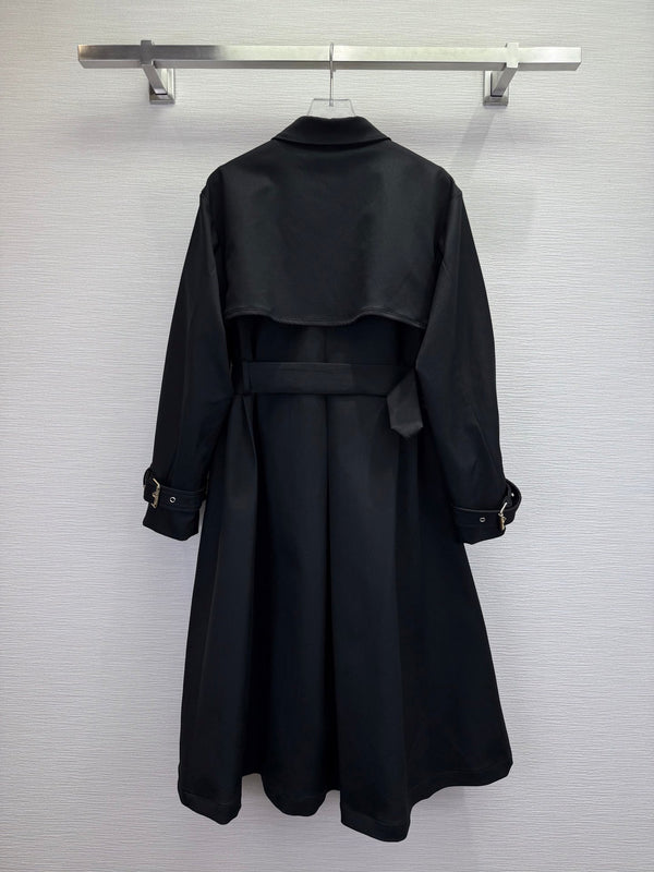 CD 25SS Long Trench Coat Black Cotton 306563