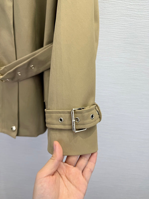 CD 25SS Removable Hooded Windbreaker With Belt Beige Cotton 306557