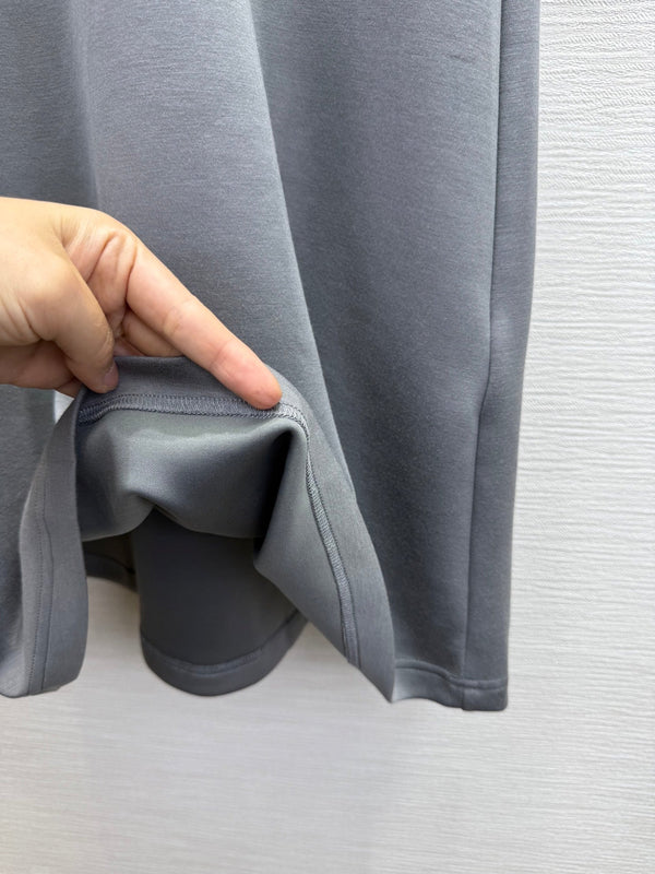 CD 25SS Bee Embroidery Dress Matching Printed Silk Scarf Gray Cotton 306555