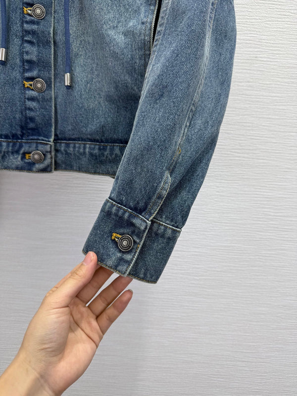 CD 25SS Polar Fleece Composite Denim Hooded Jacket Blue Cotton 306529