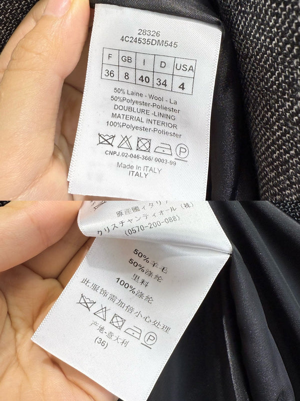 CD 25SS Ruffled V-neck Dress Black Wool 306508