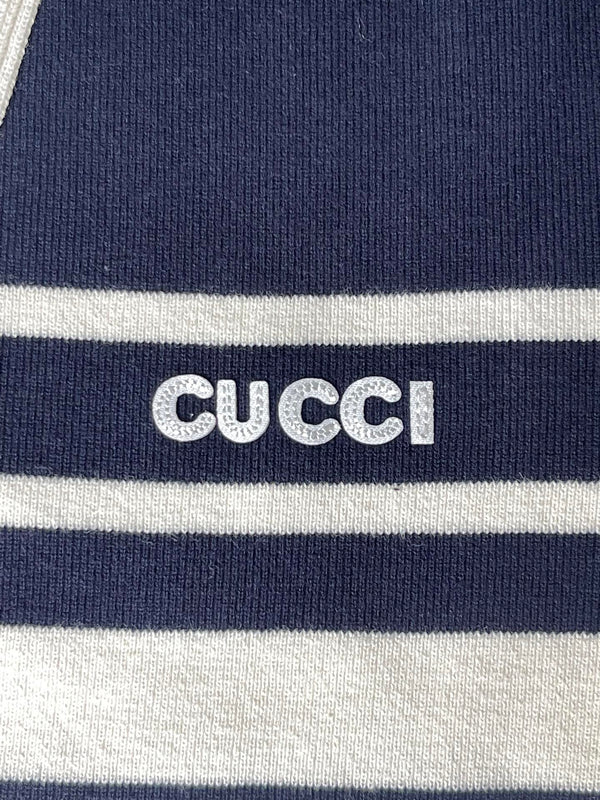 Gucci 25Fw Navy Blue Striped Contrast Knit Cardigan 109556