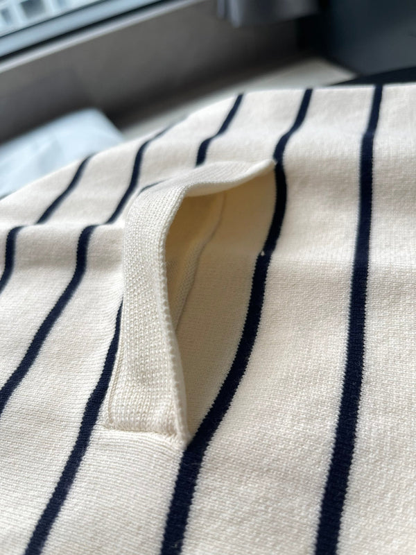 Gucci 25Fw Navy Blue Striped Contrast Knit Cardigan 109556