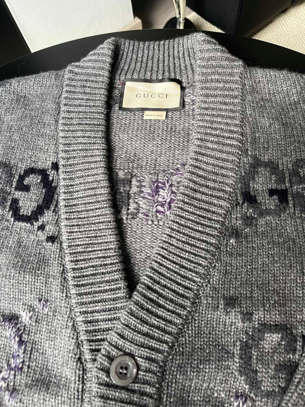 Gucci 25FW Double G Gradient All-Over Print Knit Cardigan 109548