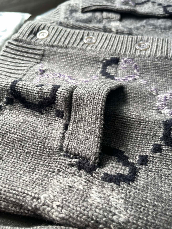 Gucci 25FW Double G Gradient All-Over Print Knit Cardigan 109548