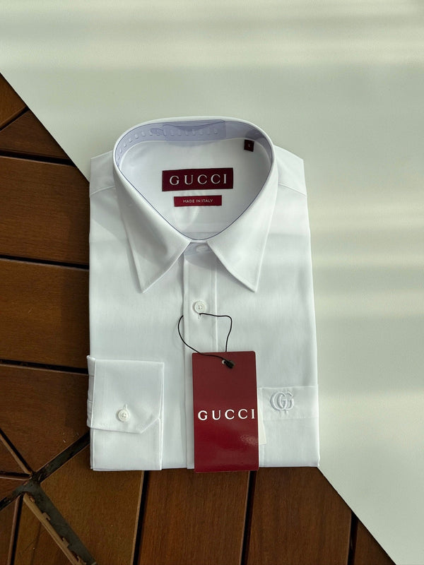 Gucci 25Ss Business Shirt 100s Double-Ply Premium Oxford Fabric White 108567