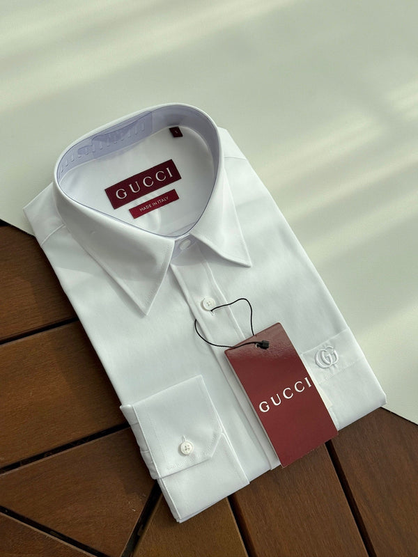 Gucci 25Ss Business Shirt 100s Double-Ply Premium Oxford Fabric White 108567