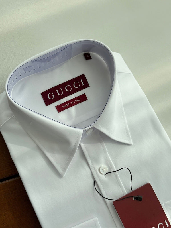 Gucci 25Ss Business Shirt 100s Double-Ply Premium Oxford Fabric White 108567