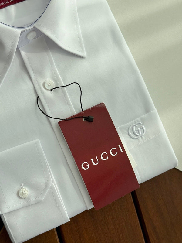 Gucci 25Ss Business Shirt 100s Double-Ply Premium Oxford Fabric White 108567