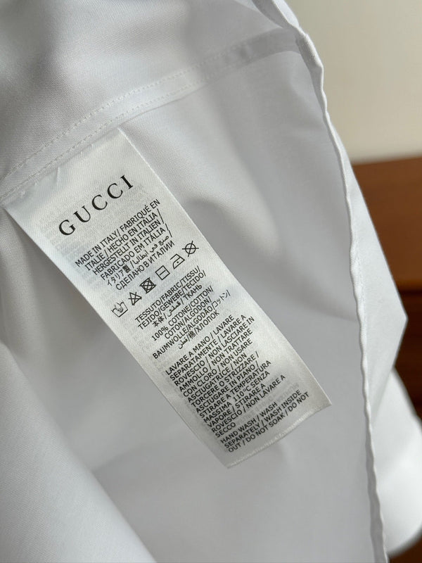 Gucci 25Ss Business Shirt 100s Double-Ply Premium Oxford Fabric White 108567