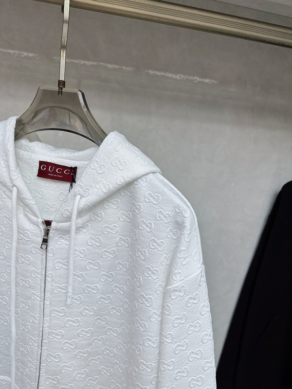 Gucci Allover Printed Zippered Jacquard Jacket 104395