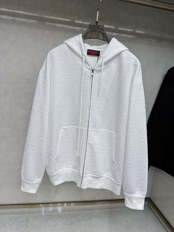 Gucci Allover Printed Zippered Jacquard Jacket 104395