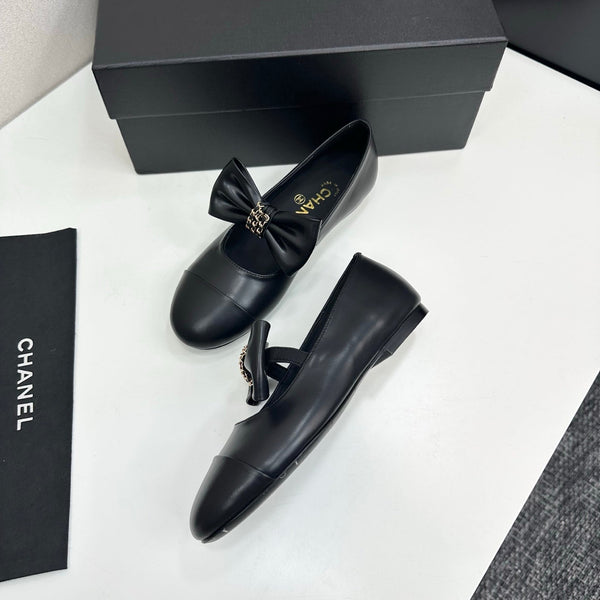 CC 25SS Chain Bow Mary Jane Black Cowhide 490146