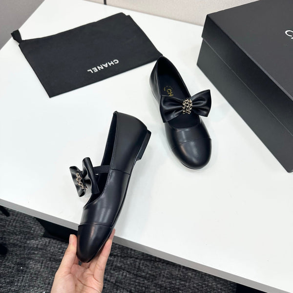 CC 25SS Chain Bow Mary Jane Black Cowhide 490146