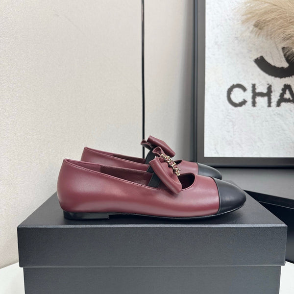 CC 25SS Chain Bow Mary Jane Burgundy Cowhide 490144