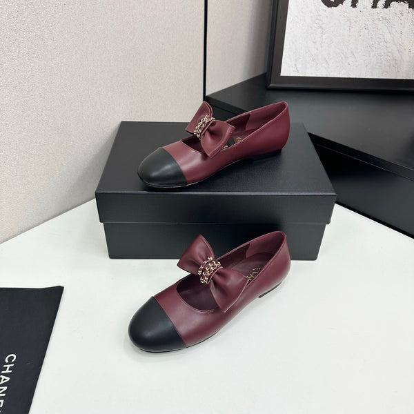 CC 25SS Chain Bow Mary Jane Burgundy Cowhide 490144