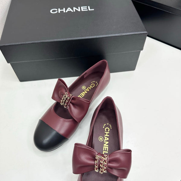 CC 25SS Chain Bow Mary Jane Burgundy Cowhide 490144