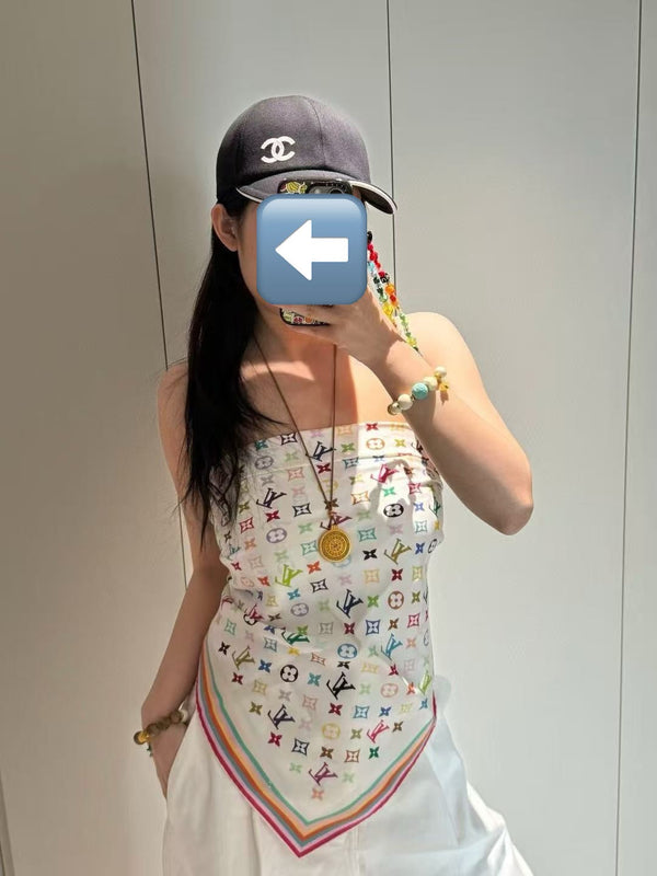 LV Double-Sided Square Scarf 90cm Colorful Silk 839695