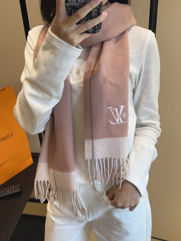 LV Scarf 180cm Pink Cashmere 839518