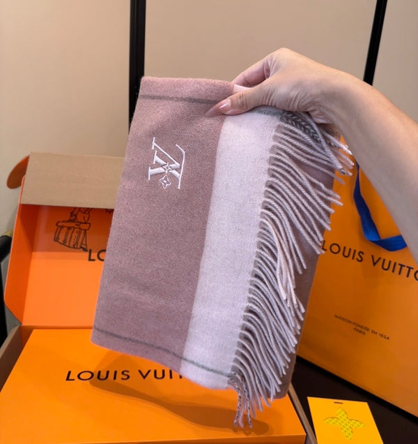 LV Scarf 180cm Pink Cashmere 839518