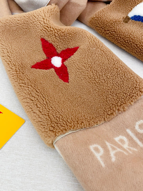 LV Brown and White Cashmere with Wool Pockets 839468