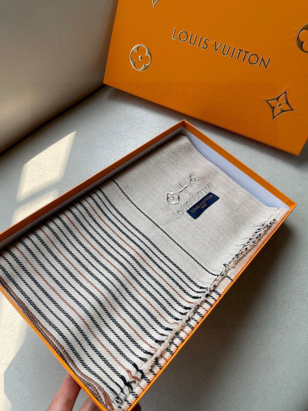 LV Scarf 180cm Plaid Embroidery 838403