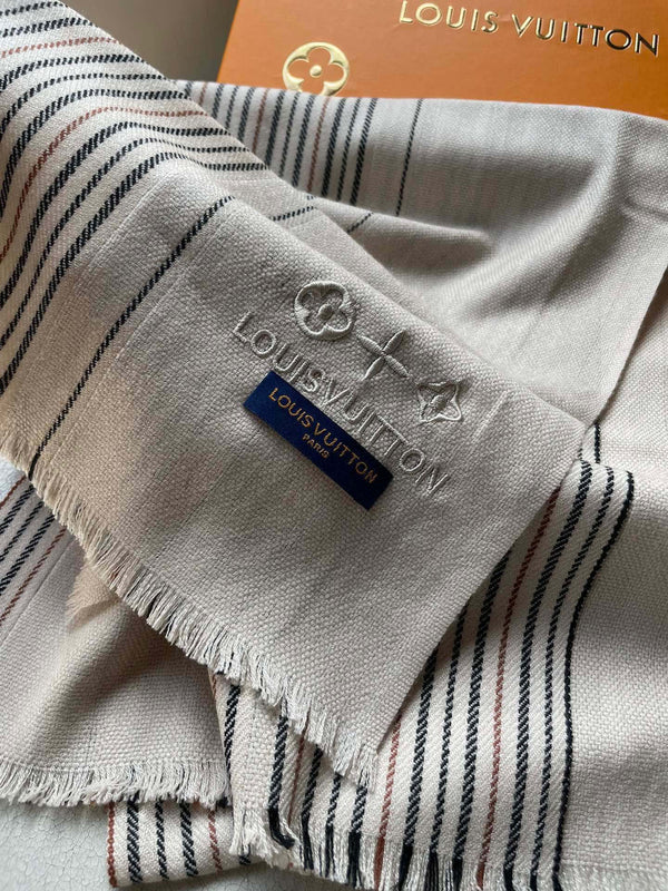 LV Scarf 180cm Plaid Embroidery 838403