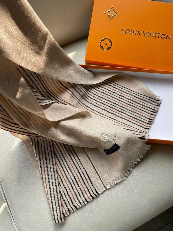 LV Scarf 180cm Plaid Embroidery 838403