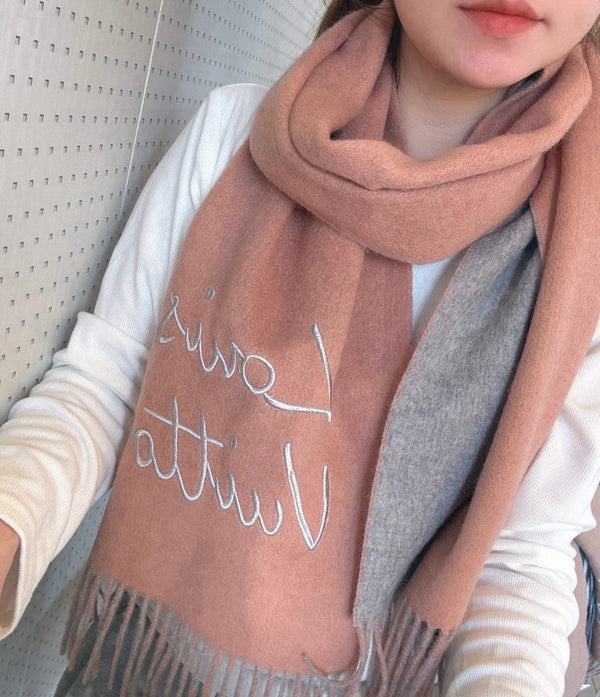 LV Scarf 180cm Double-Sided Sheep Wool 838268