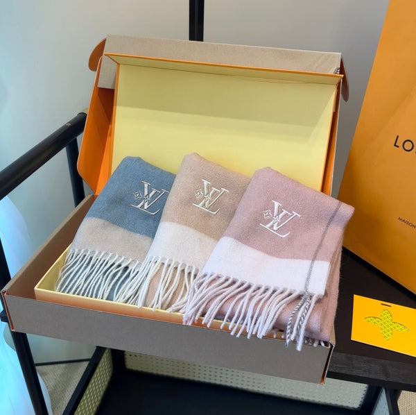 LV Scarf 180cm Brown Cashmere 839517