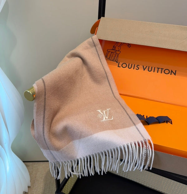 LV Scarf 180cm Brown Cashmere 839517
