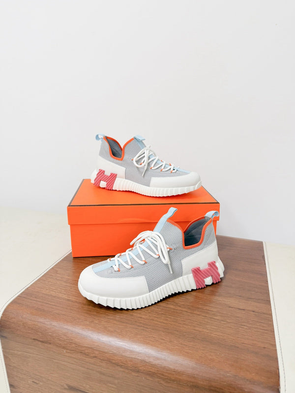 HM 25VS Lift Slip-On Sneakers Gray Cowhide Down Fabric 492929