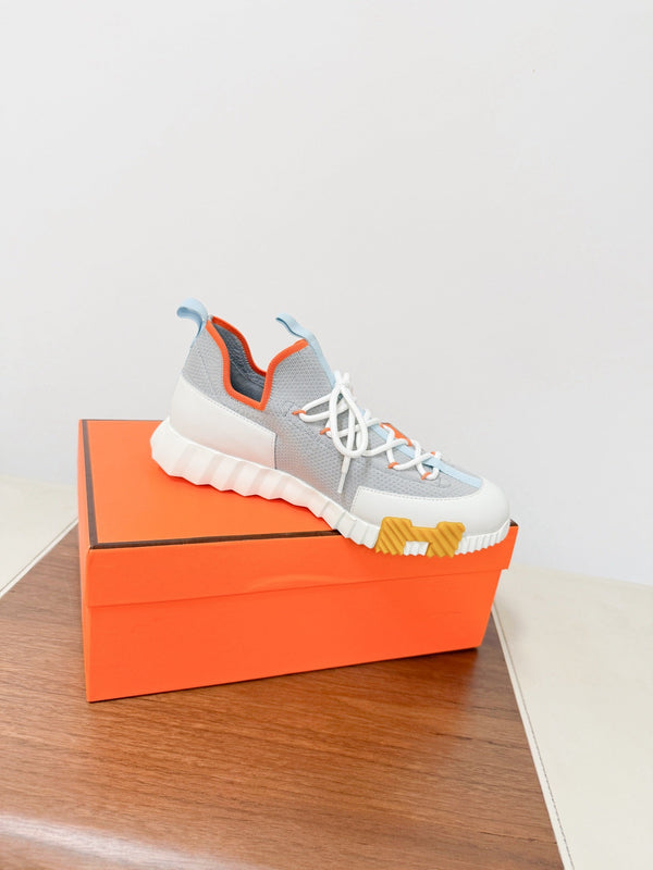 HM 25VS Lift Slip-On Sneakers Gray Cowhide Down Fabric 492929