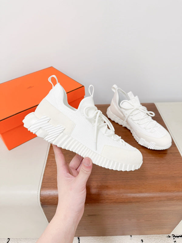 HM 25VS Lift Slip-On Sneakers Full White Cowhide Down Fabric 492931