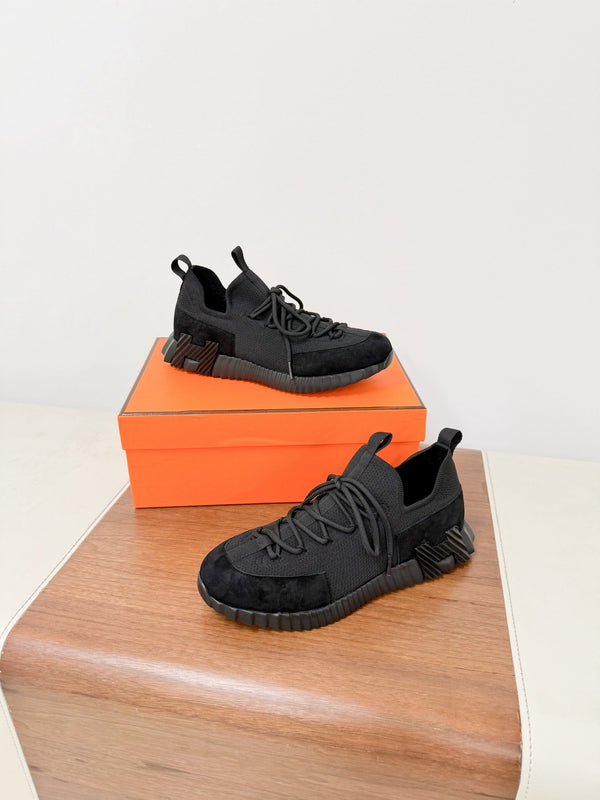 HM 25VS Lift Slip-On Sneakers Full Black Suede Down Fabric 492935