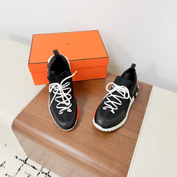 HM Lift Slip-On Sneakers Black Cowhide Down Fabric 492937