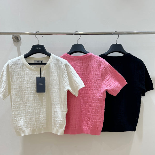 Fendi Letter Jacquard Viscose Short-Sleeves T-shirt
