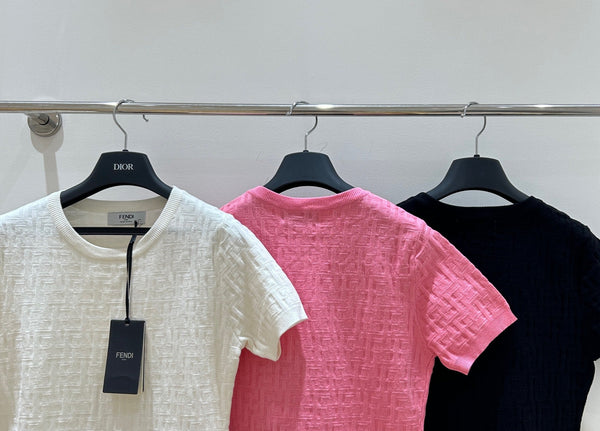 Fendi Letter Jacquard Viscose Short-Sleeves Dress