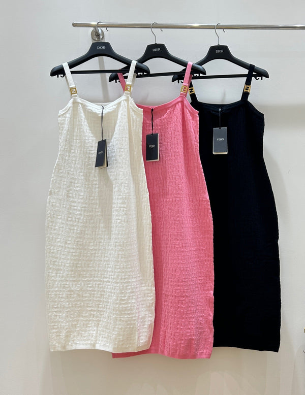 Fendi Letter Jacquard Viscose Sleeveless Dress