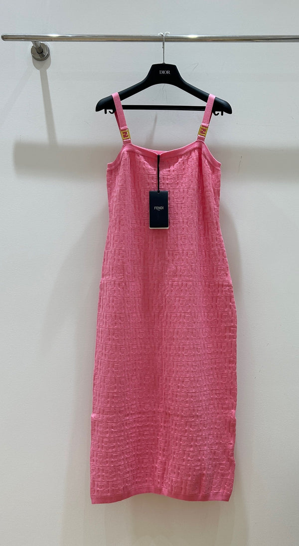 Fendi Letter Jacquard Viscose Sleeveless Dress