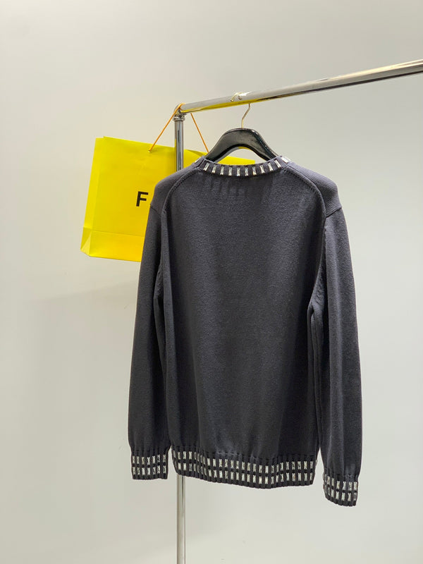 Fendi 25 Lazy-Style Crewneck Sweater Dark Brown Cotton