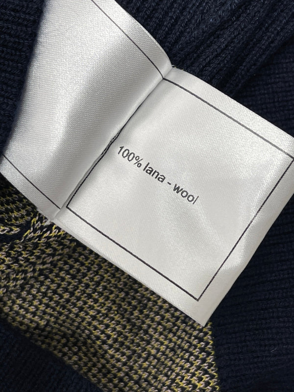 CC 25 Jacquard Long-Sleeved Pullover Sweater Black Wool