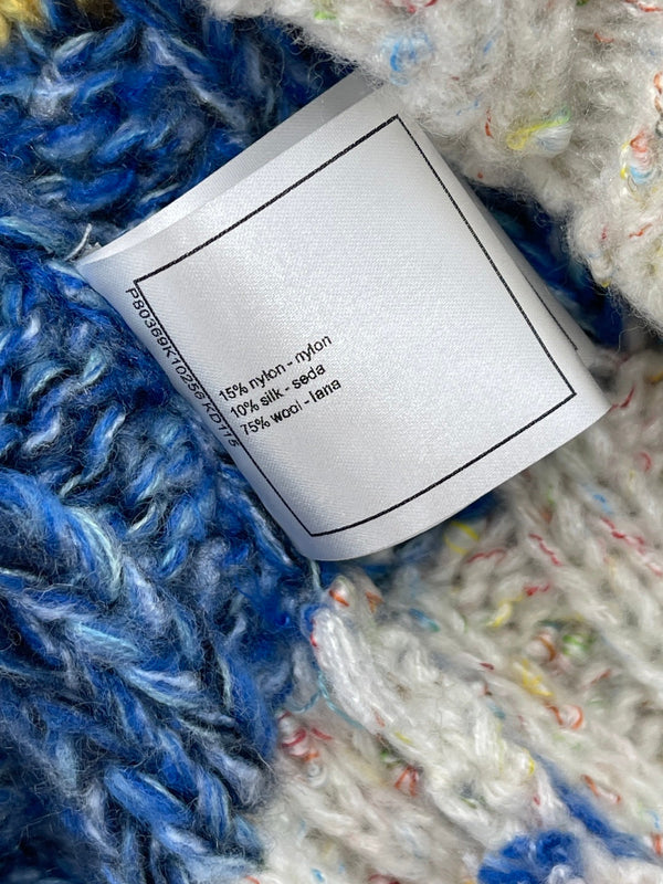 CC 25 Striped Long-Sleeved Pullover Sweater Blue Wool