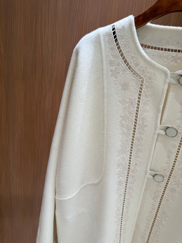 HM Couture Embroidered Cashmere Long Coat