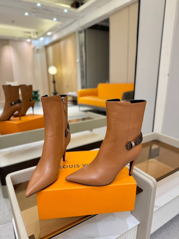 LV Legacy Ankle Boot 90mm Light Brown Caflskin 504778