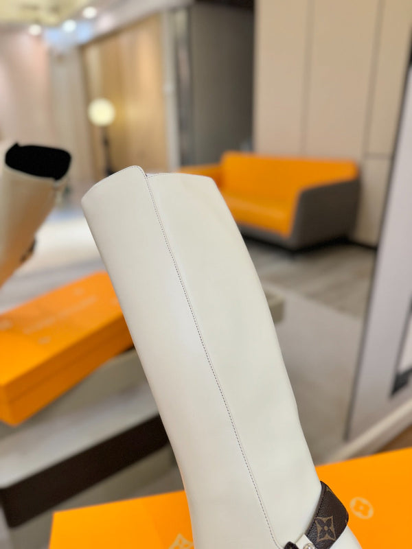 LV Legacy High Boot 90mm White Caflskin 504738